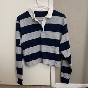Blue and Gray striped rugby shirt